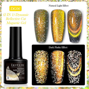 Dynamic Reflective Cat Magnetic Gel DG06 7ml Gel Nail Polish LILYCUTE 