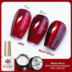 3pcs Metal Effect Gel Set #15 Gel Nail Polish BORN PRETTY 