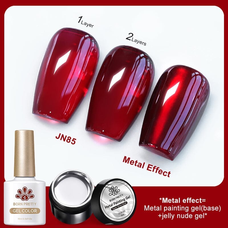 3pcs Metal Effect Gel Set #15 Gel Nail Polish BORN PRETTY 
