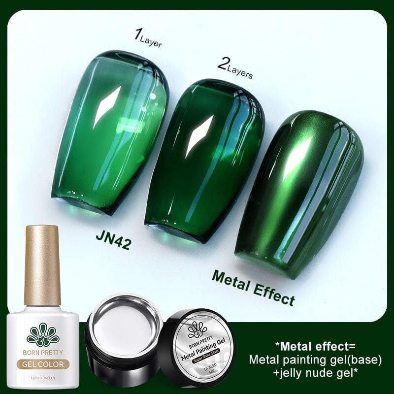 3pcs Metal Effect Gel Set Gel Nail Polish BORN PRETTY Set 5 