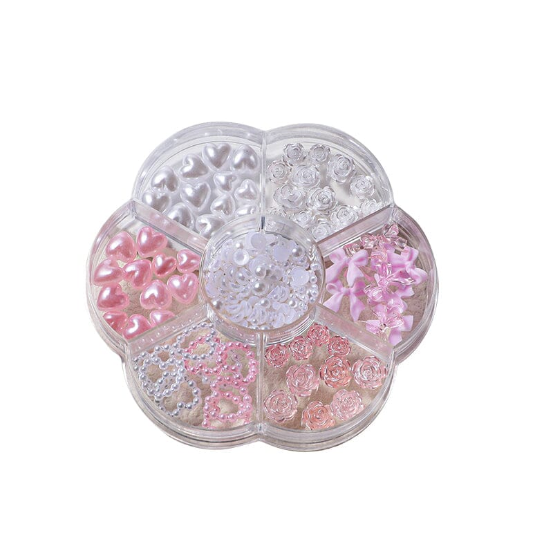 Heart Flowers #03 Nail Decoration in Wheel Nail Art No Brand 