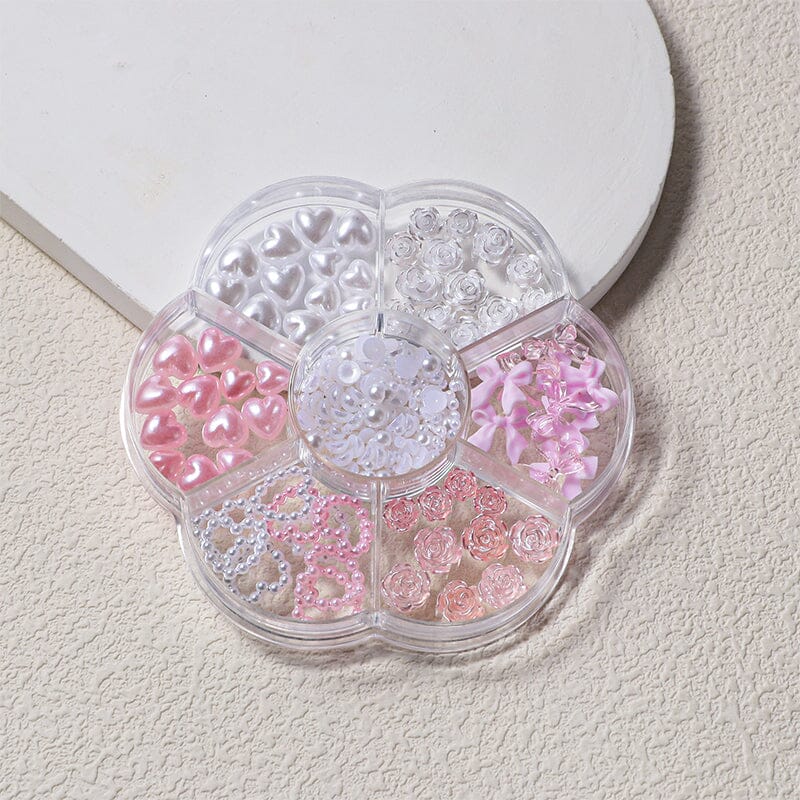 Heart Flowers #03 Nail Decoration in Wheel Nail Art No Brand 