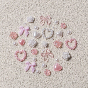 Heart Flowers #03 Nail Decoration in Wheel Nail Art No Brand 