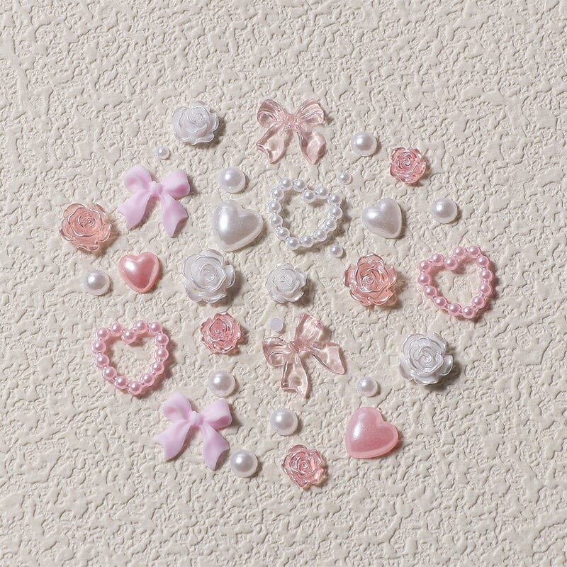 Heart Flowers #03 Nail Decoration in Wheel Nail Art No Brand 