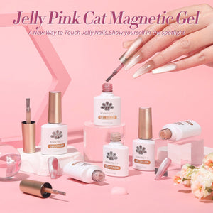 6 Colors Jelly Pink Cat Magnetic Gel Polish Set 7ml Gel Nail Polish BORN PRETTY 