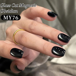 Black Glass Cat Magnetic Gel Polish MY76 Obsidian 10ml Gel Nail Polish BORN PRETTY 