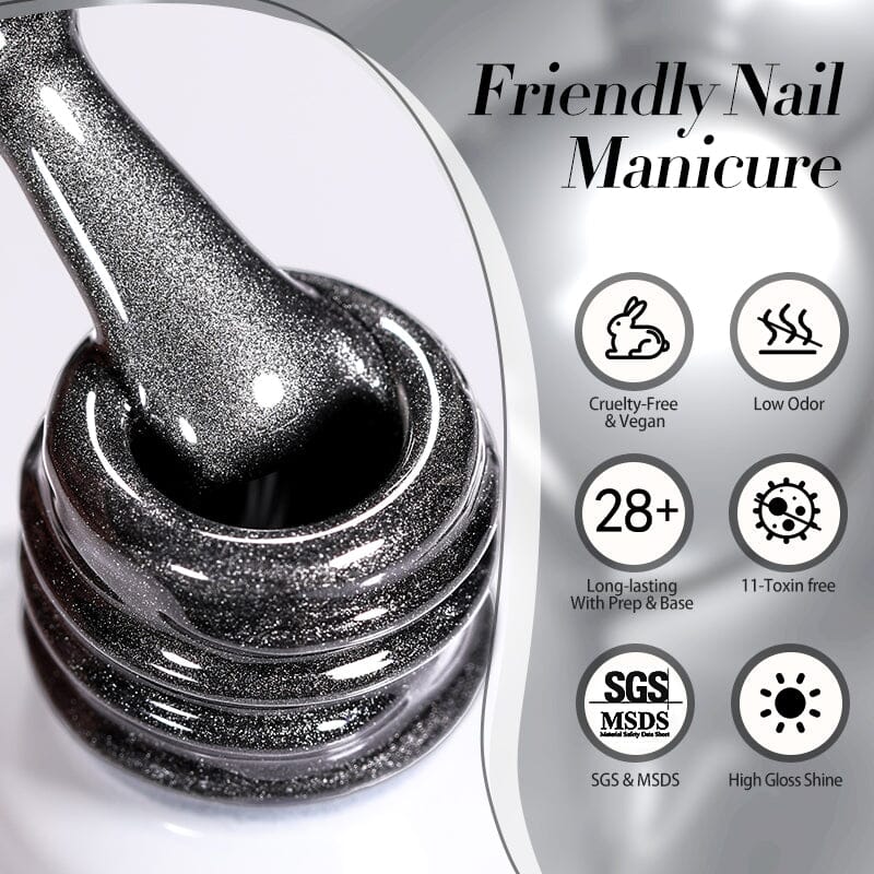 Black Glass Cat Magnetic Gel Polish MY76 Obsidian 10ml Gel Nail Polish BORN PRETTY 