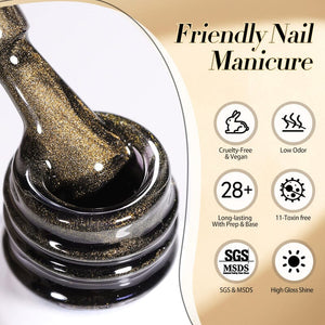 Black Glass Cat Magnetic Gel Polish MY49 Crow 10ml Gel Nail Polish BORN PRETTY 