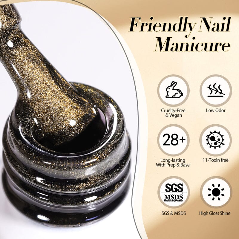 Black Glass Cat Magnetic Gel Polish MY49 Crow 10ml Gel Nail Polish BORN PRETTY 