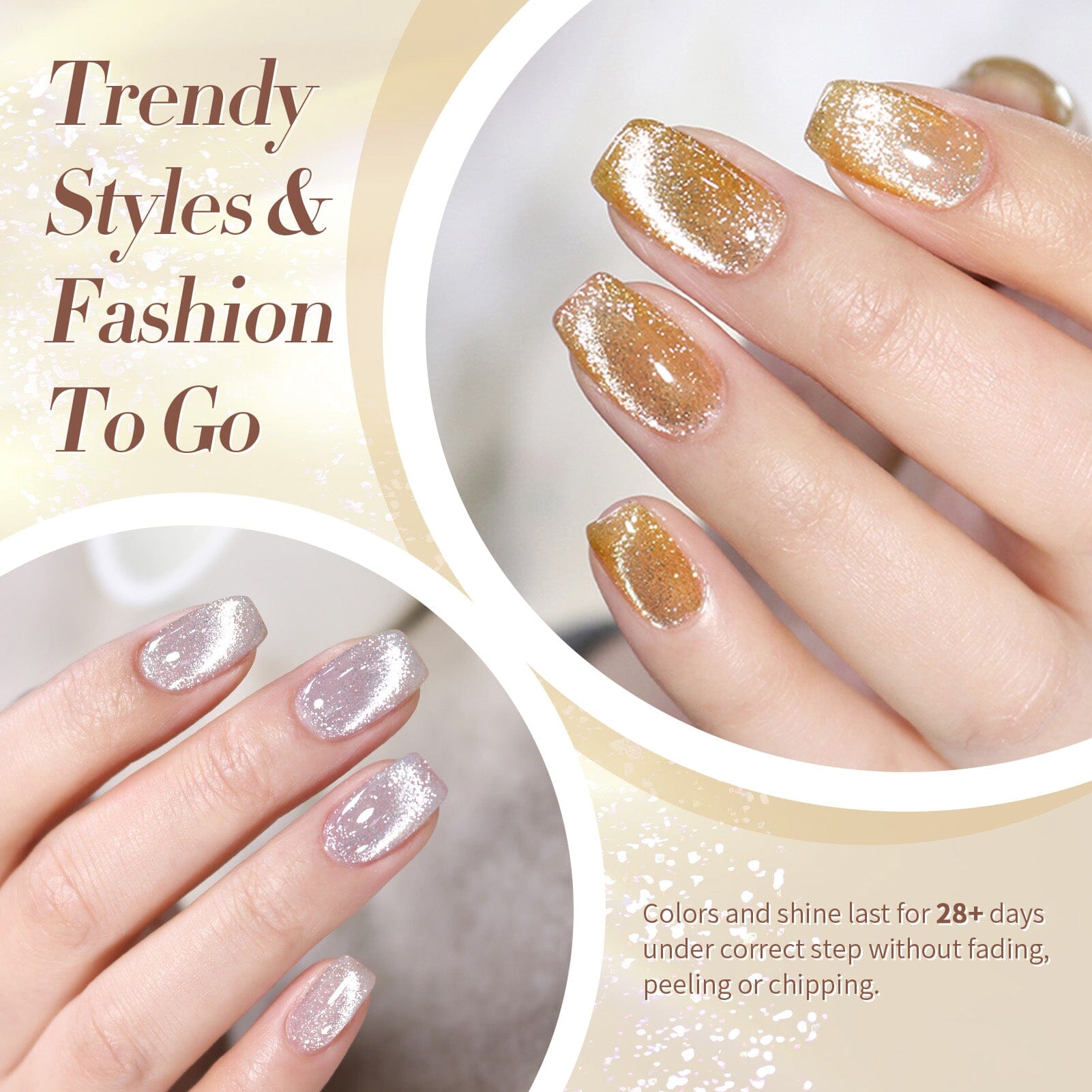 6 Colors Shimmer Reflective Cat Magnetic Gel 7ml Gel Nail Polish BORN PRETTY 