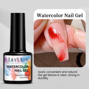 Peel Off Base Gel, Reinforcement Gel, Watercolor Nail Gel 7ml Base & Top Coat LILYCUTE Watercolor Nail Gel 