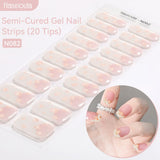 20 Tips Semi-Cured Gel Nail Strips N079-N088 Nail Sticker Harunouta N082 