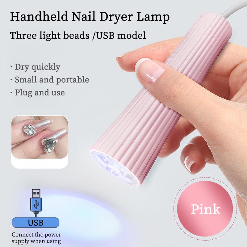 3W Pink USB Handheld Nail Dryer Lamp Tools & Accessories No Brand 