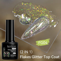 Flakes Glitter Top Coat FG04 7ml Base & Top Coat LILYCUTE 