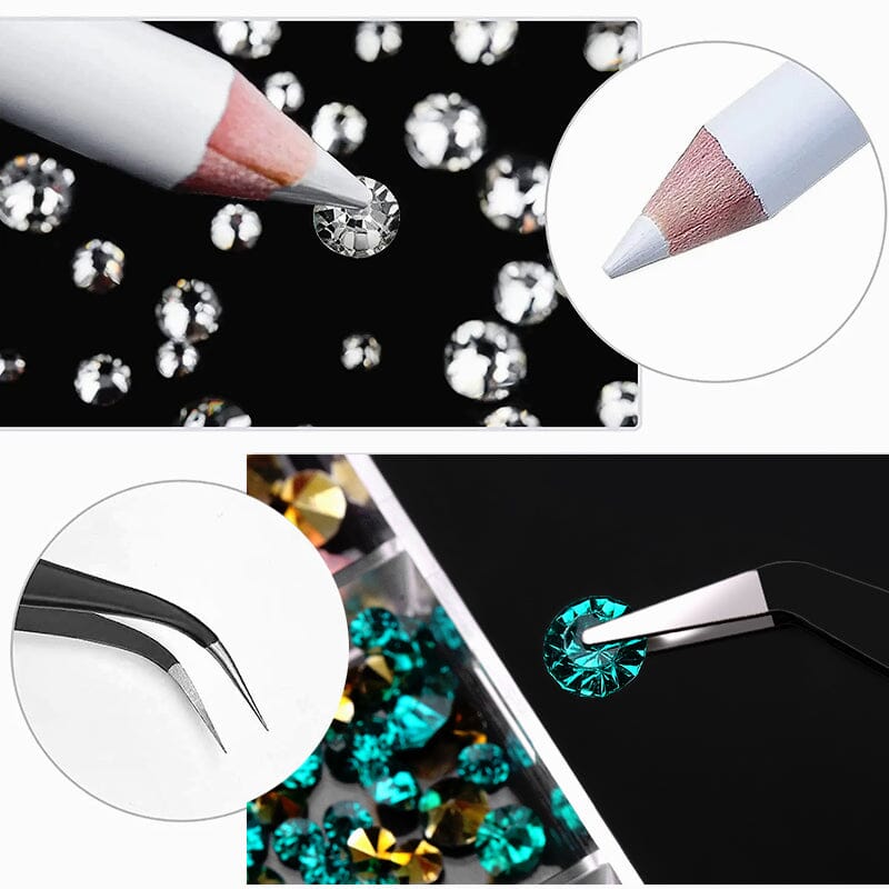 12 Grids Mini Mixed Rhinestones 3D Nail Decorations Nail Art No Brand 