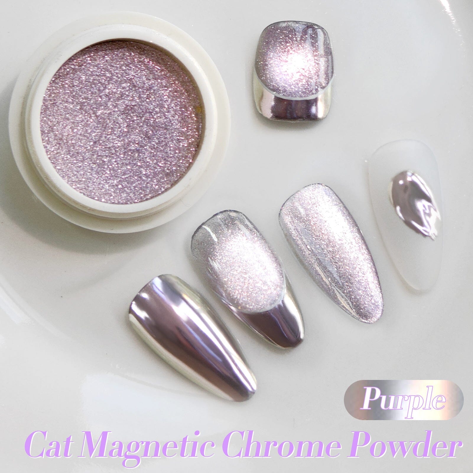 Purple Cat Magnetic Chrome Powder Nail Powder BORN PRETTY 