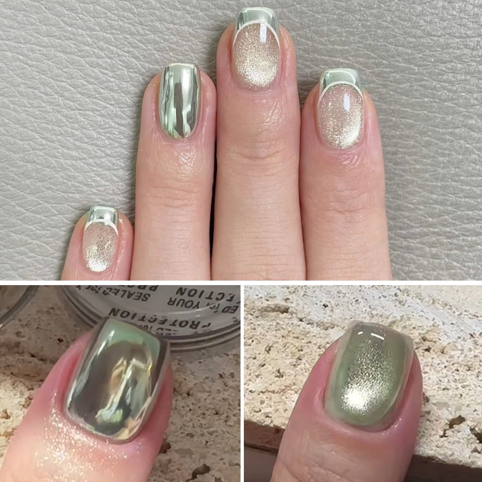 Green Cat Magnetic Chrome Powder Nail Powder BORN PRETTY 