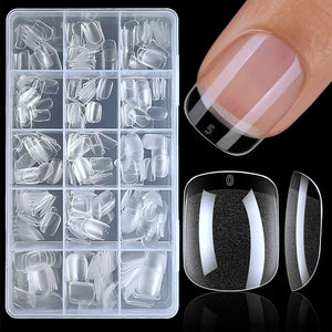 240pcs Square Round Semi-Matte False Nail Tips Nail Tips No Brand 
