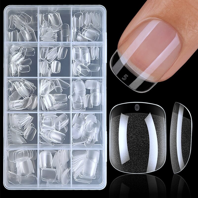 240pcs Square Round Semi-Matte False Nail Tips Nail Tips No Brand 