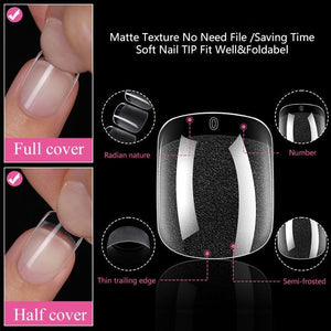 240pcs Coffin Semi-Matte False Nail Tips Nail Tips No Brand 
