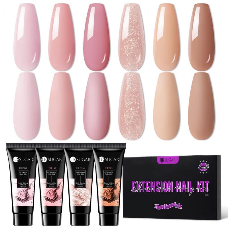 6 Colors Extension Nail Gel Set Coral's Reef 15ml Extension Nail Gel UR SUGAR 