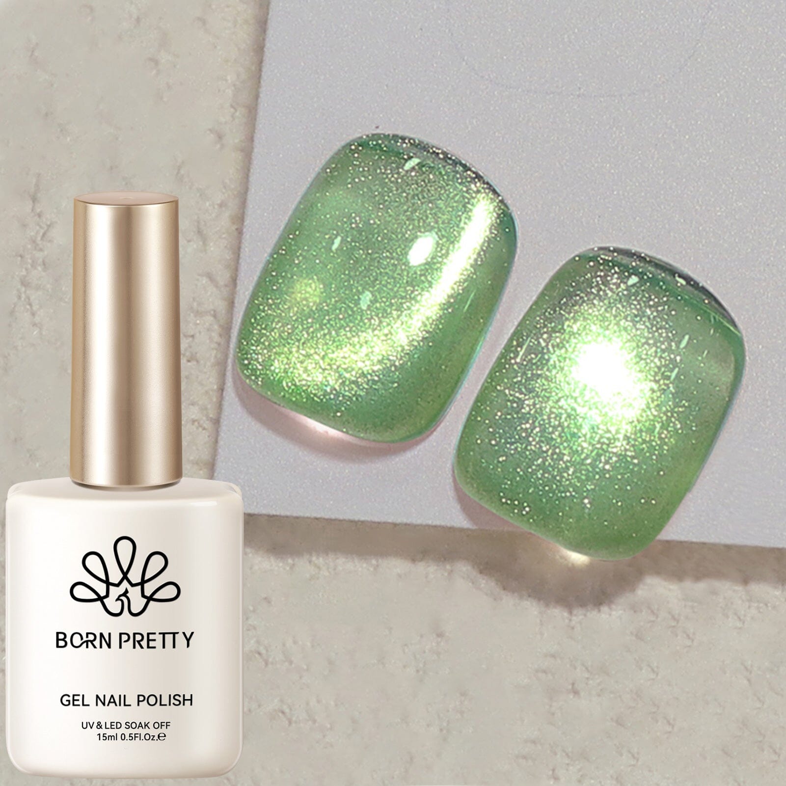Green Cat Magnetic Gel GCM06 15ml Gel Nail Polish BORN PRETTY 
