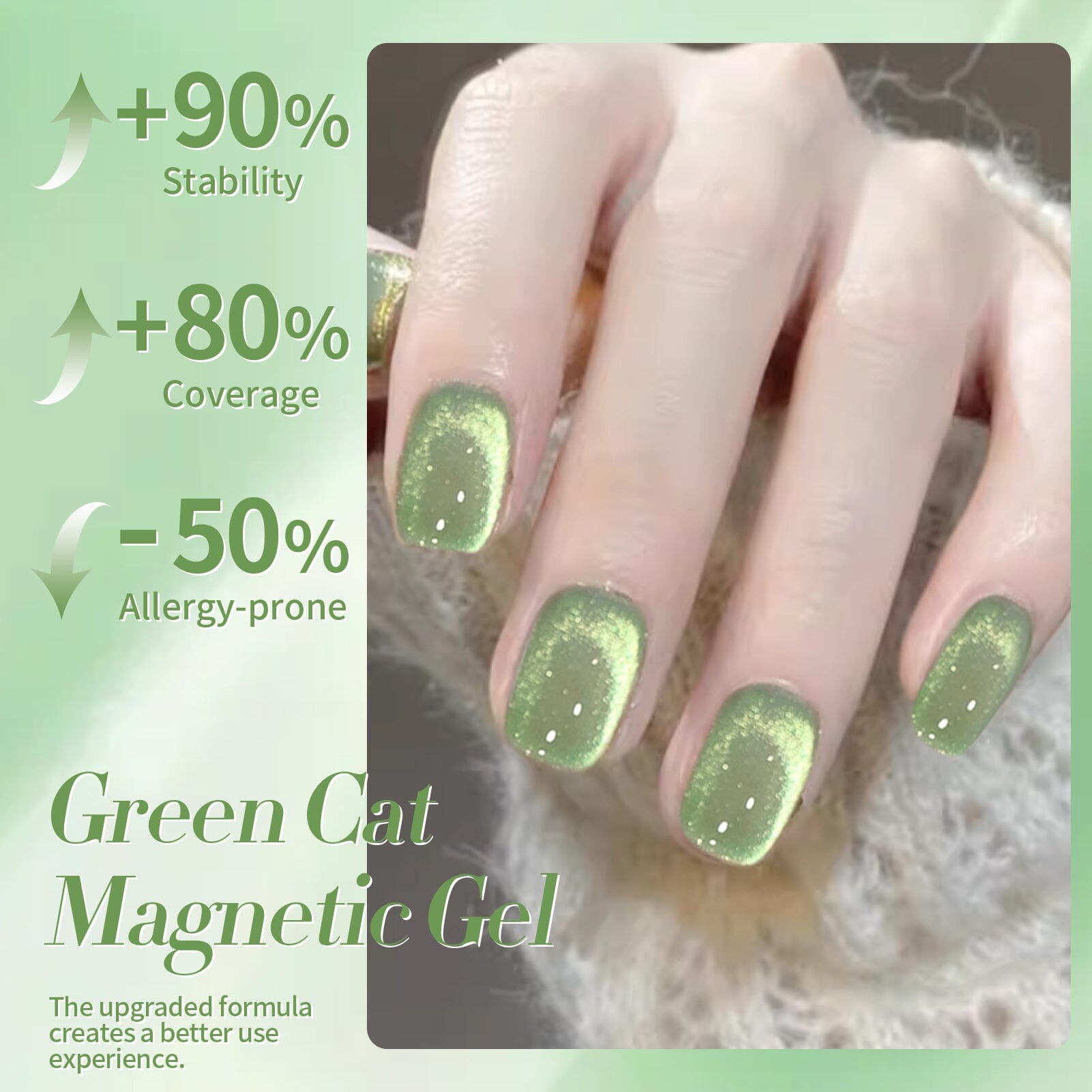 Green Cat Magnetic Gel GCM06 15ml Gel Nail Polish BORN PRETTY 