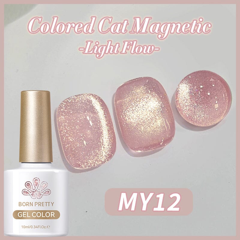 Light Flow Colored Cat Magnetic Gel Polish 10ml Gel Nail Polish BORN PRETTY MY12 
