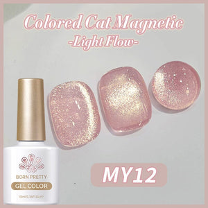 Light Flow Colored Cat Magnetic Gel Polish 10ml Gel Nail Polish BORN PRETTY MY12 
