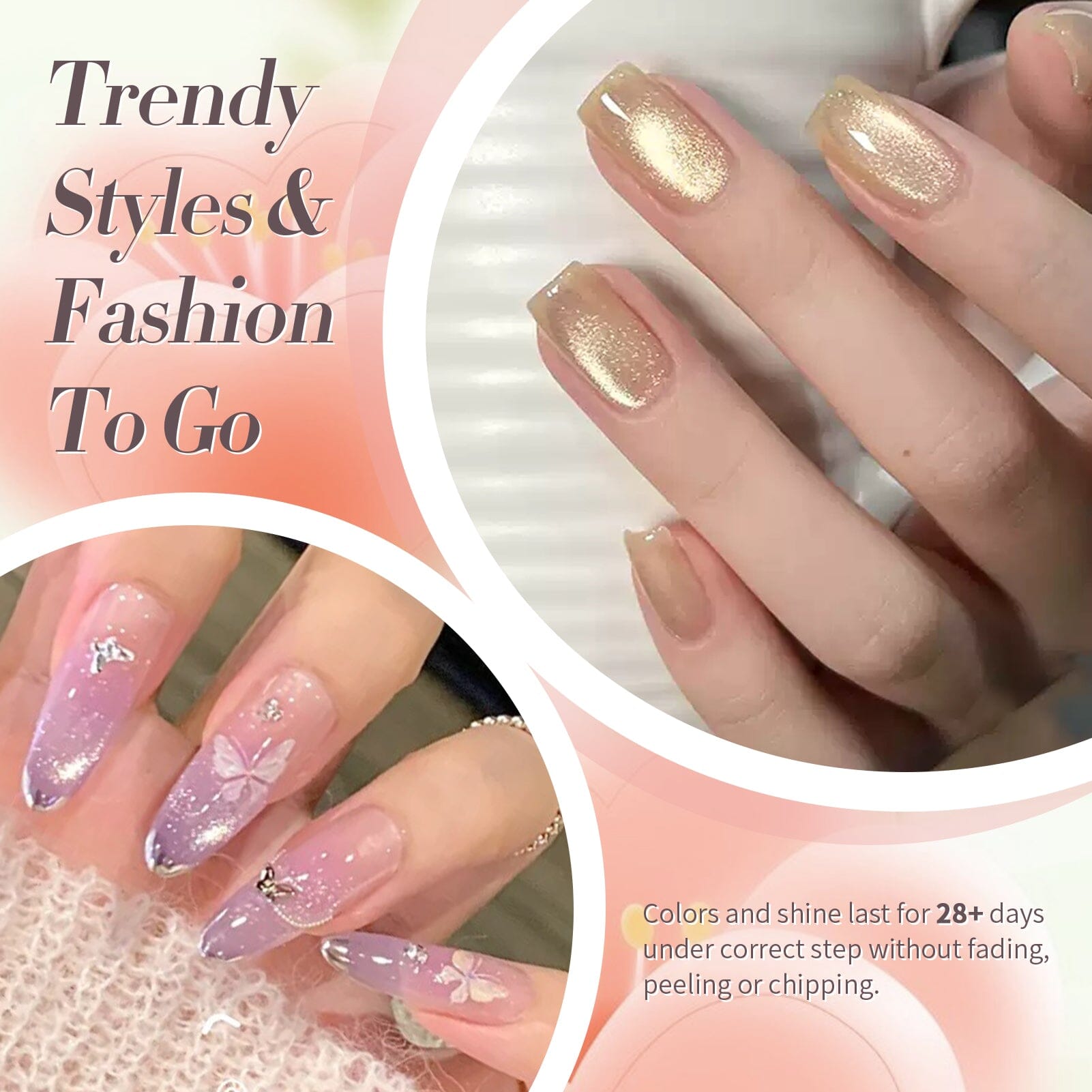 6 Colors Light Flow Colored Cat Magnetic Gel Polish Set M02 7ml Gel Nail Polish BORN PRETTY 