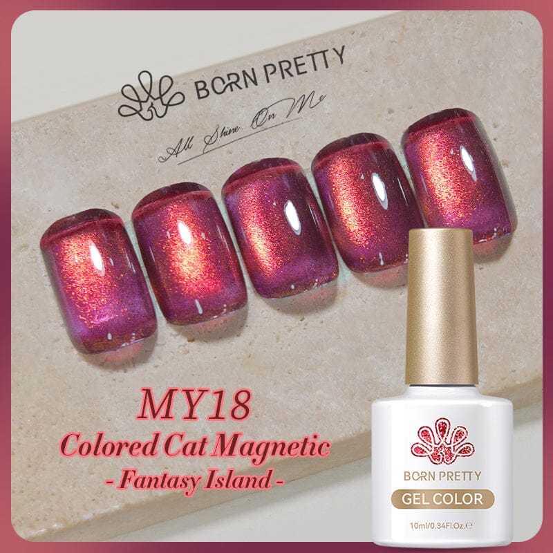 Fantasy Island Colored Cat Magnetic Gel Polish 10ml Gel Nail Polish BORN PRETTY MY18 