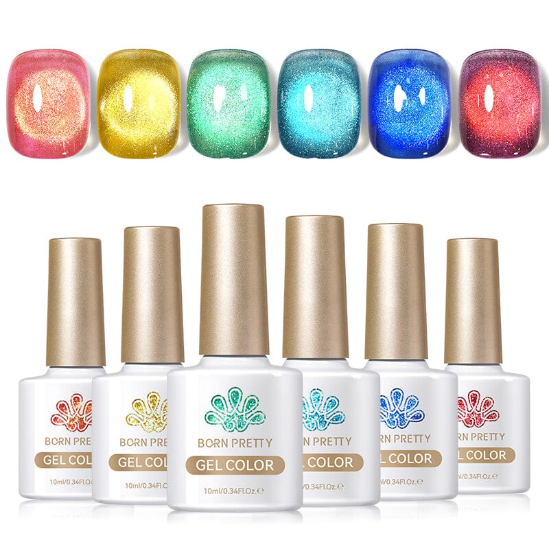 Fantasy Island Colored Cat Magnetic Gel Polish 10ml Gel Nail Polish BORN PRETTY 6 Colors & Magnetic Stick 