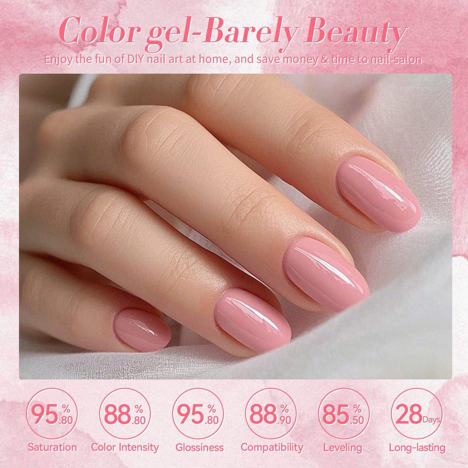 6 Colors Pink Gel Polish Set S01 Barely Beauty 7ml Gel Nail Polish BORN PRETTY 