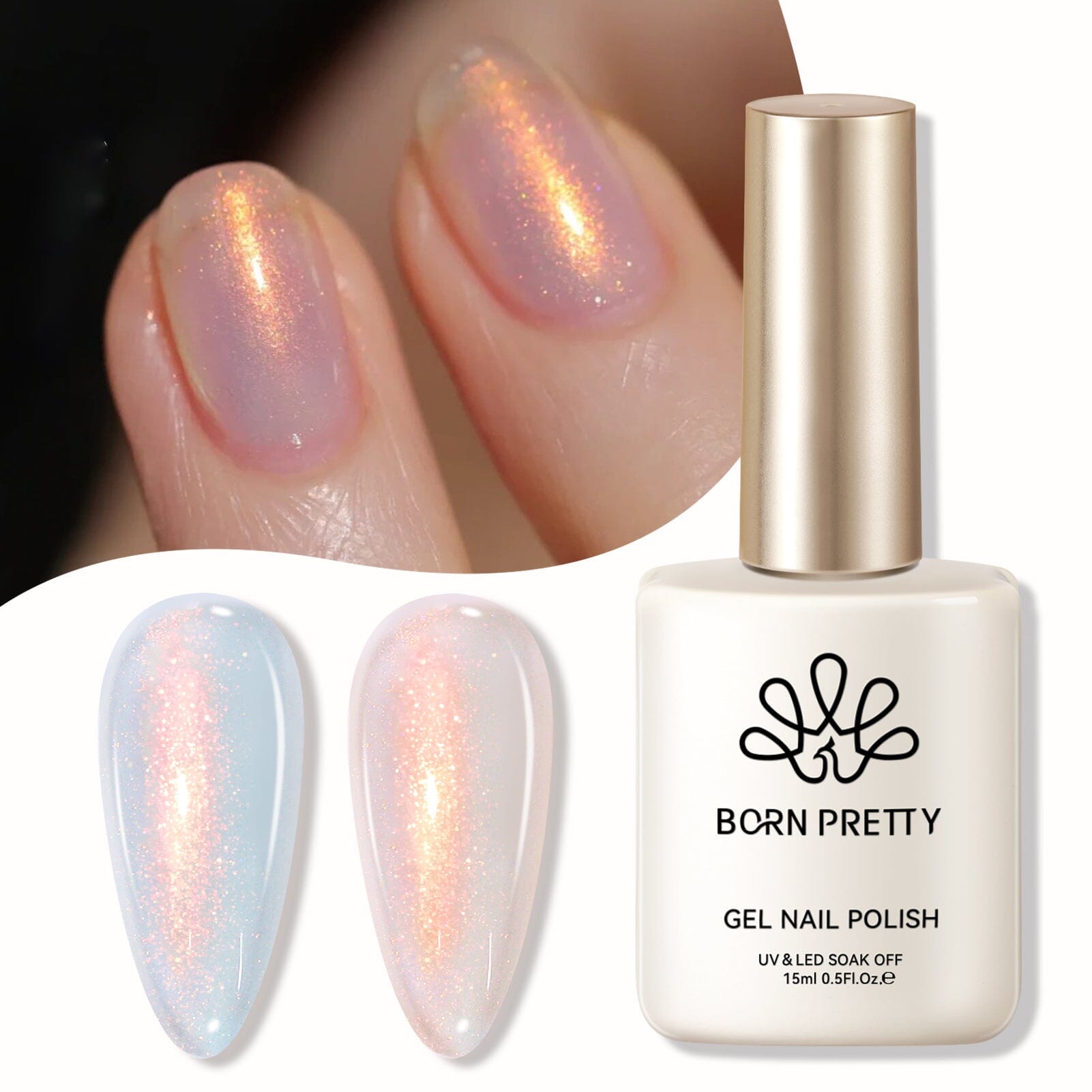BORN PRETTY Aurora Gel Aurora Borealis JG01 15ml Gel Nail Polish BORN PRETTY 