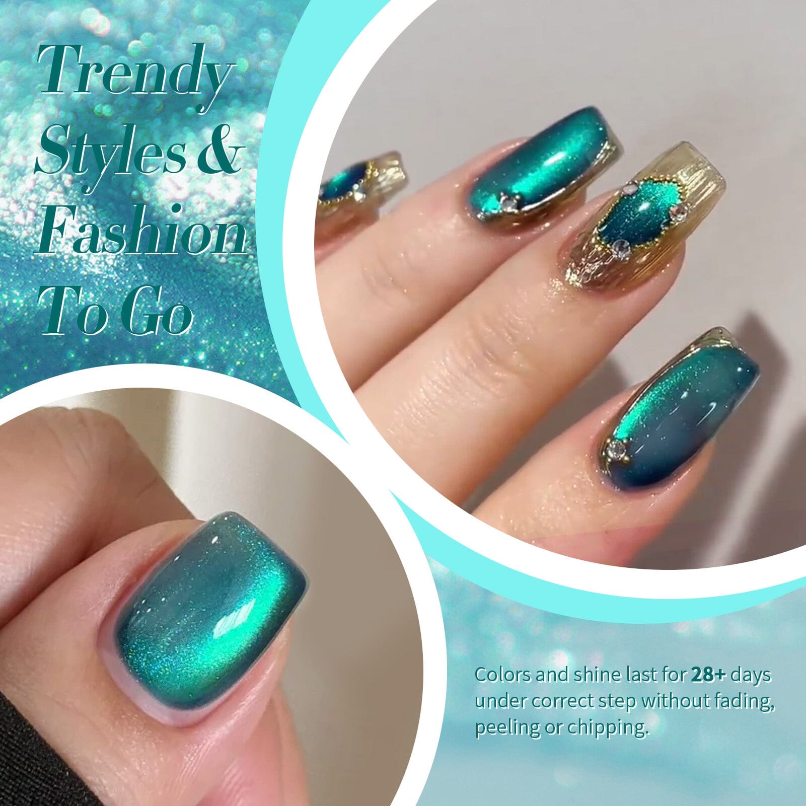 Double Light Cat Magnetic Eye Gel Dreamy Sea 15ml Gel Nail Polish BORN PRETTY 