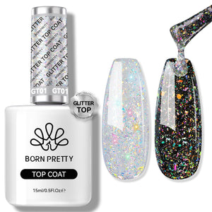 Mica Reflective Glitter Top Coat 15ml Gel Nail Polish BORN PRETTY 