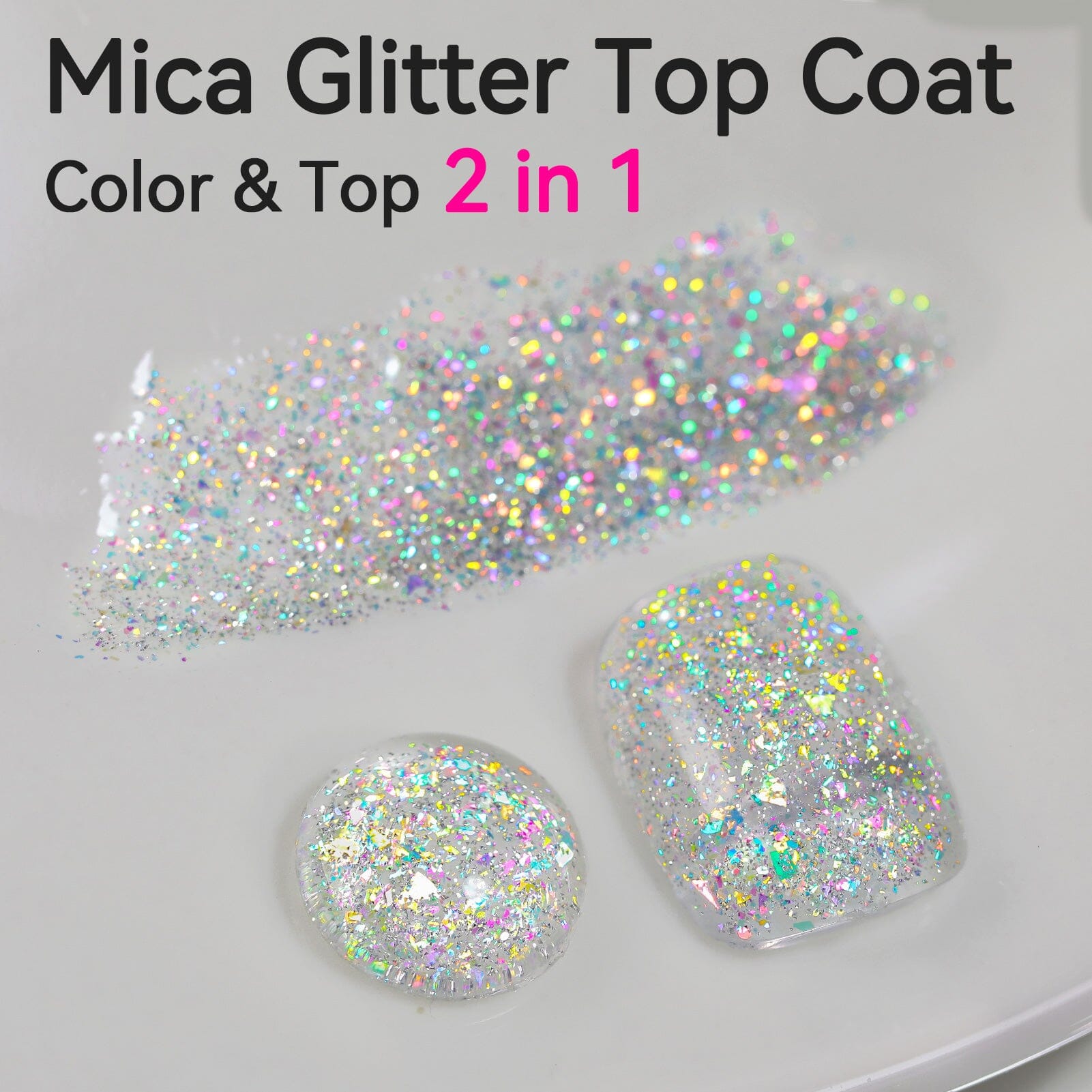 Mica Reflective Glitter Top Coat 15ml Gel Nail Polish BORN PRETTY 