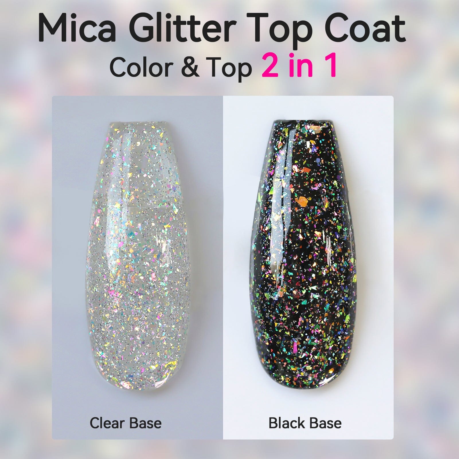 Mica Reflective Glitter Top Coat 15ml Gel Nail Polish BORN PRETTY 