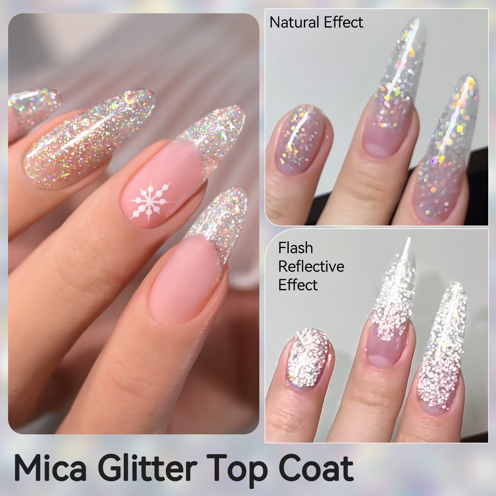 Mica Reflective Glitter Top Coat 15ml Gel Nail Polish BORN PRETTY 