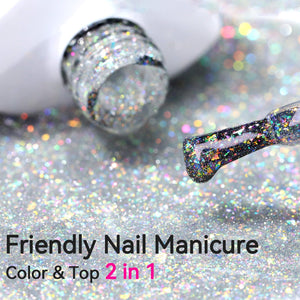 Mica Reflective Glitter Top Coat 15ml Gel Nail Polish BORN PRETTY 