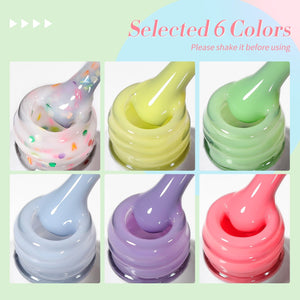 6 Colors Spring Jelly Gel Polish Set J05 Candy Glass 7ml Gel Nail Polish BORN PRETTY 