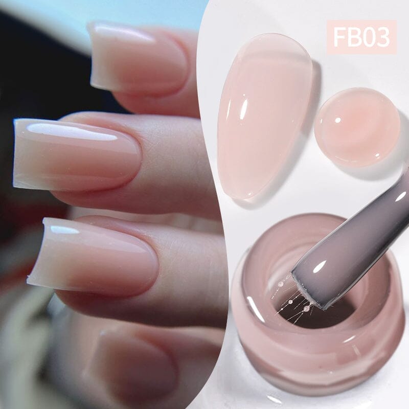 Soft Pink Fiber Rubber Base Gel FB03 10ml Gel Nail Polish BORN PRETTY 