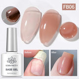 Fiber Rubber Base Gel 10ml Gel Nail Polish BORN PRETTY FB06 Nude 