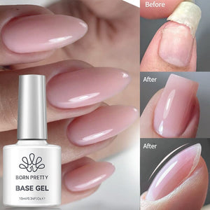 Fiber Rubber Base Gel FB03 Soft Pink 10ml Gel Nail Polish BORN PRETTY 