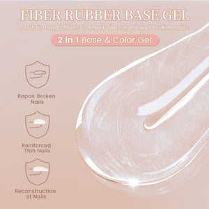 Light Pink Fiber Rubber Base Gel FB04 10ml Gel Nail Polish BORN PRETTY 