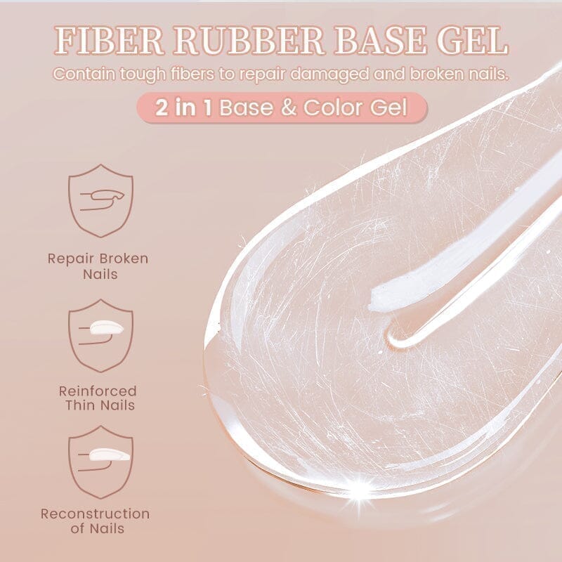Light Pink Fiber Rubber Base Gel FB04 10ml Gel Nail Polish BORN PRETTY 