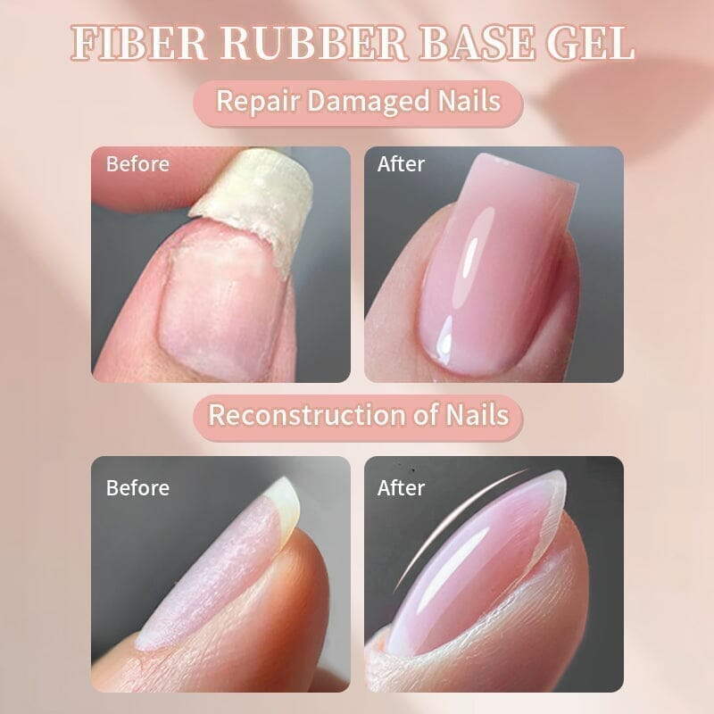Light Pink Fiber Rubber Base Gel FB04 10ml Gel Nail Polish BORN PRETTY 