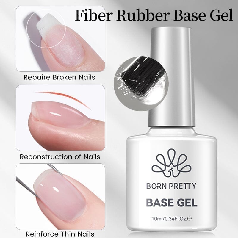 Fiber Rubber Base Gel FB06 Nude 10ml Gel Nail Polish BORN PRETTY 