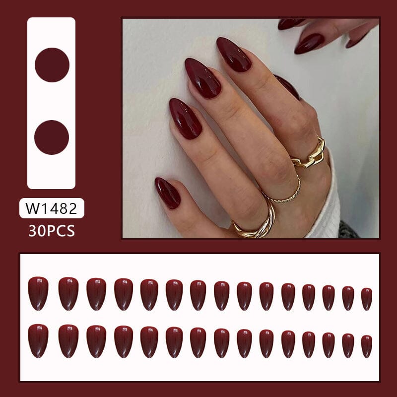 30pcs False Nail Tips Almond Press on Nails W1482 Nail Tips No Brand 