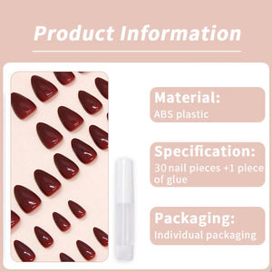 30pcs False Nail Tips Almond Press on Nails W1482 Nail Tips No Brand 